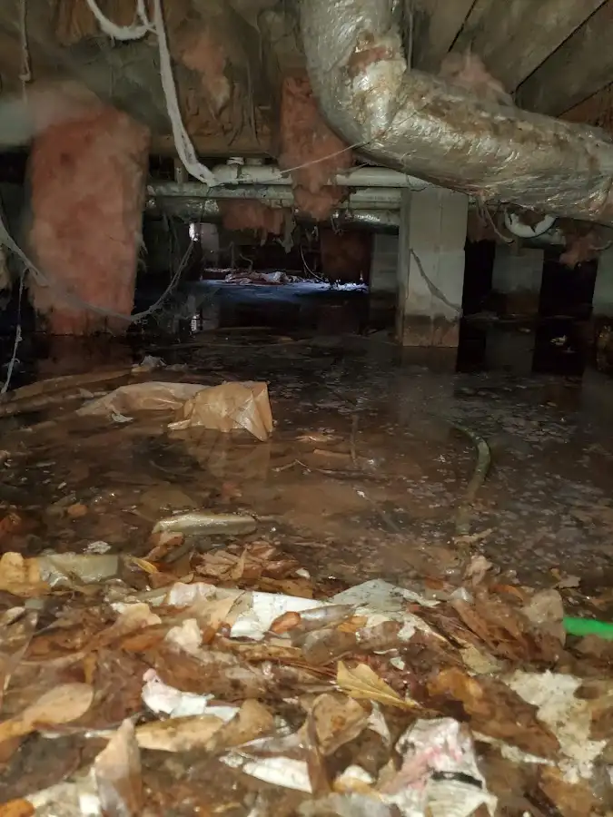Crawl space flood assessment for Commercial Water Damage Restoration in Tiffin